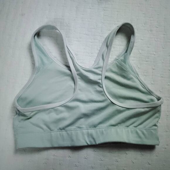 PINK VS Ultimate Athletic Racerback Seafoam Green Silver White "86" Sport Bra S - Picture 3 of 4